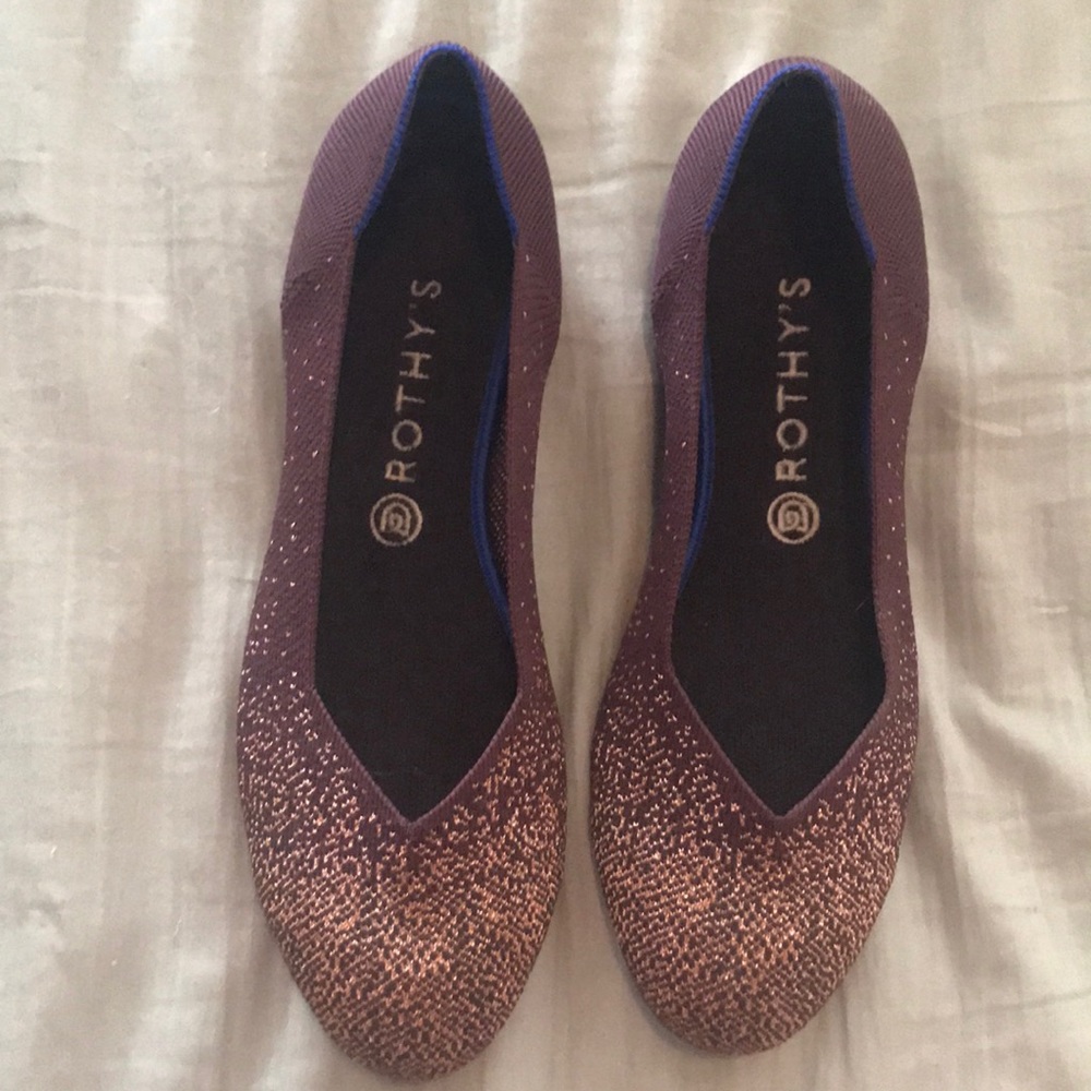 NWOT Rothy’s Eggplant metallic